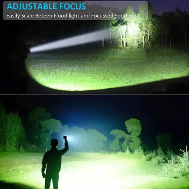 Rechargeable Flashlight Magnetic LED Flashlight with COB sidelight 1200 Lumen Super Bright LED, Waterproof Zoomable 4 Modes Best Flashlight for Camping