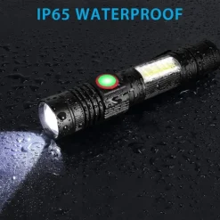 Rechargeable Flashlight Magnetic LED Flashlight with COB sidelight 1200 Lumen Super Bright LED, Waterproof Zoomable 4 Modes Best Flashlight for Camping