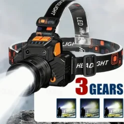 Rechargeable Headlamp with Motion Sensor – 2000 Lumens USB Head Light with Power Bank for Camping, Hiking & Outdoor Use