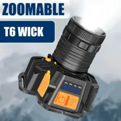 Rechargeable Headlamp with Motion Sensor – 2000 Lumens USB Head Light with Power Bank for Camping, Hiking & Outdoor Use