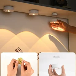 Rechargeable Magnetic RGB LED Cabinet Light with Remote Control Picture Light 12 Color Options Indoor Light for Cabinets and Display Cases USB Rechargeable Xmas Halloween Home Decorative Lamp 1/3Pcs