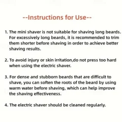 Rechargeable Waterproof Electric Shaver with Mini Trimmer and Reciprocating Cutter Head for Men - Perfect for Beard Shaving and Grooming