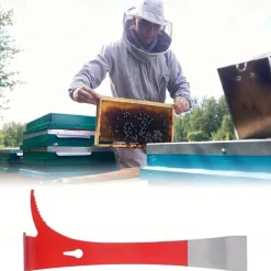 Red Beehive Scraper Tool - Half Paint Thumb Hive Beekeeping Tools
