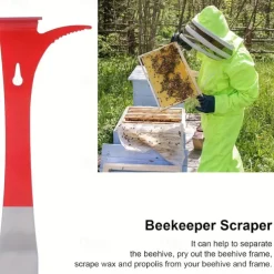 Red Beehive Scraper Tool - Half Paint Thumb Hive Beekeeping Tools