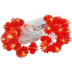 Red Lantern String Lights, Battery Powered Fairy Lights Warm White for Christmas Holiday, Party & Home Decor 1.5M/3M/4M/5M/10M/20M