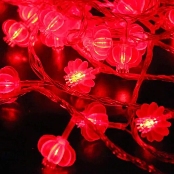 Red Lantern String Lights, Battery Powered Fairy Lights Warm White for Christmas Holiday, Party & Home Decor 1.5M/3M/4M/5M/10M/20M
