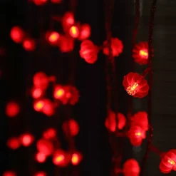 Red Lantern String Lights, Battery Powered Fairy Lights Warm White for Christmas Holiday, Party & Home Decor 1.5M/3M/4M/5M/10M/20M
