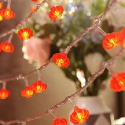 Red Lantern String Lights, Battery Powered Fairy Lights Warm White for Christmas Holiday, Party & Home Decor 1.5M/3M/4M/5M/10M/20M