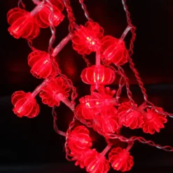 Red Lantern String Lights, Battery Powered Fairy Lights Warm White for Christmas Holiday, Party & Home Decor 1.5M/3M/4M/5M/10M/20M