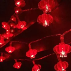 Red Lantern String Lights, Battery Powered Fairy Lights Warm White for Christmas Holiday, Party & Home Decor 1.5M/3M/4M/5M/10M/20M