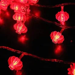 Red Lantern String Lights, Battery Powered Fairy Lights Warm White for Christmas Holiday, Party & Home Decor 1.5M/3M/4M/5M/10M/20M