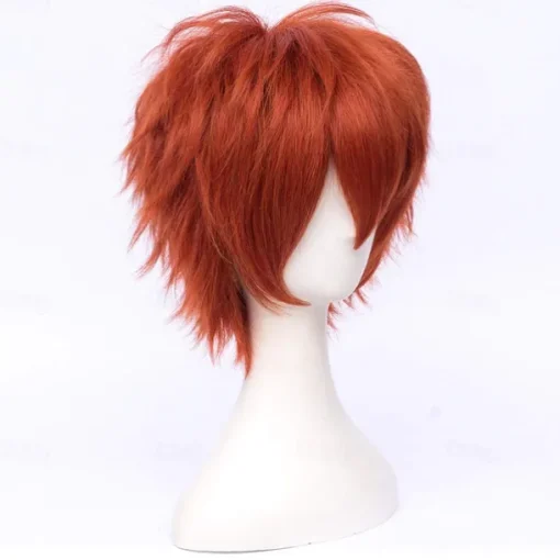 Red Wigs For Women Short Fashion Pointed Layered Anime Cosplay Wigs Carnival Christmas Carnival Dress Up Party Wig Gifts