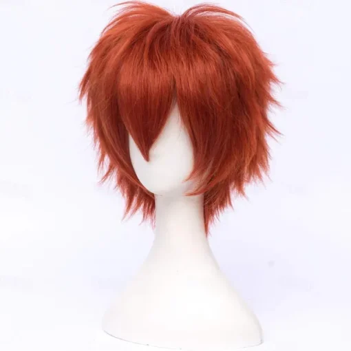 Red Wigs For Women Short Fashion Pointed Layered Anime Cosplay Wigs Carnival Christmas Carnival Dress Up Party Wig Gifts