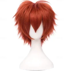 Red Wigs For Women Short Fashion Pointed Layered Anime Cosplay Wigs Carnival Christmas Carnival Dress Up Party Wig Gifts