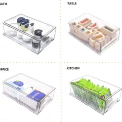 Refrigerator Drawer Storage Partition Board Storage Box Vegetable And Fruit Household Fresh-keeping Box Large Capacity Transparent Storage