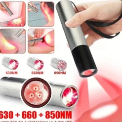 Relieve Pain & Increase Healing With 630nm, 660nm & 850nm Red Light Therapy Flashlight