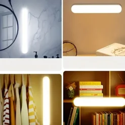 Remote Control Touch Sensing Cabinet Light Wardrobe Light Indoor Lighting USB Rechargeable Night Light Kitchen Cabinet Light Under The Counter Bedroom Dormitory Lighting