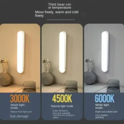 Remote Control Touch Sensing Cabinet Light Wardrobe Light Indoor Lighting USB Rechargeable Night Light Kitchen Cabinet Light Under The Counter Bedroom Dormitory Lighting