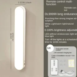 Remote Control Touch Sensing Cabinet Light Wardrobe Light Indoor Lighting USB Rechargeable Night Light Kitchen Cabinet Light Under The Counter Bedroom Dormitory Lighting