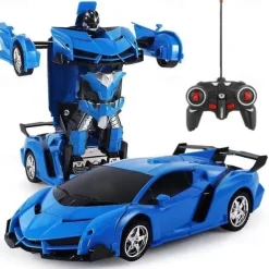 Remote Control Transform Car Robot Toy With Lights Deformation RC Car 360Rotating Stunt Race Car Toys