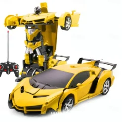 Remote Control Transform Car Robot Toy With Lights Deformation RC Car 360Rotating Stunt Race Car Toys
