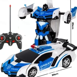 Remote Control Transform Car Robot Toy With Lights Deformation RC Car 360Rotating Stunt Race Car Toys