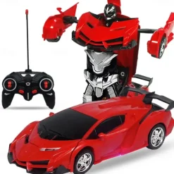 Remote Control Transform Car Robot Toy With Lights Deformation RC Car 360Rotating Stunt Race Car Toys