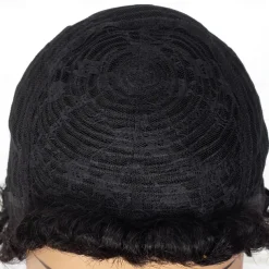 Remy Human Hair Wig Pixie Cut For Black Women Short Afro Curly Brazilian Hair Cheap Wig Human Hair Capless Wig Natural Black #1B For Daily Party