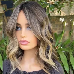 Remy Human Hair 5x5 Closure 13x4 Lace Front Wig Short Bob Brazilian Hair Wavy Multi-color Wig 130% 150% Density Ombre Hair Highlighted / Balayage Hair Natural Hairline Glueless Pre-Plucked For Women