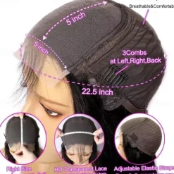 Remy Human Hair 5x5 Closure 13x4 Lace Front Wig Short Bob Brazilian Hair Wavy Multi-color Wig 130% 150% Density Ombre Hair Highlighted / Balayage Hair Natural Hairline Glueless Pre-Plucked For Women