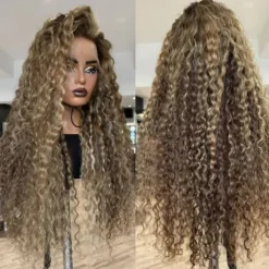 Remy Human Hair 5x5 Closure 13x4 Lace Front Wig Free Part Brazilian Hair Curly Water Wave Multi-color Wig 130% 150% Density with Baby Hair Ombre Hair Glueless Pre-Plucked For Women Long Human Hair