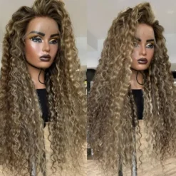 Remy Human Hair 5x5 Closure 13x4 Lace Front Wig Free Part Brazilian Hair Curly Water Wave Multi-color Wig 130% 150% Density with Baby Hair Ombre Hair Glueless Pre-Plucked For Women Long Human Hair