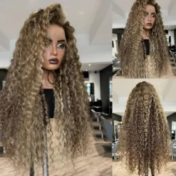 Remy Human Hair 5x5 Closure 13x4 Lace Front Wig Free Part Brazilian Hair Curly Water Wave Multi-color Wig 130% 150% Density with Baby Hair Ombre Hair Glueless Pre-Plucked For Women Long Human Hair