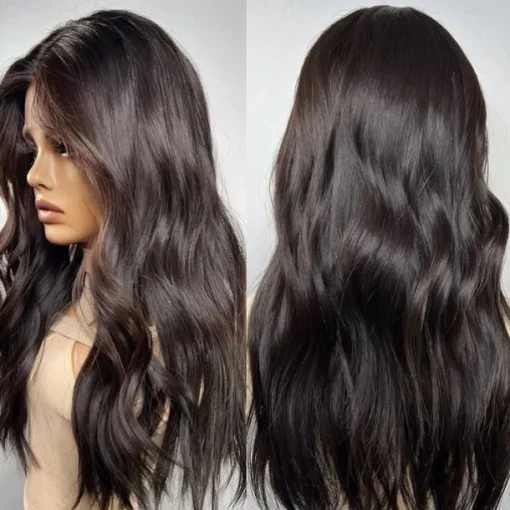 Remy Human Hair 13x4 Lace Front Wig Middle Part Brazilian Hair Wavy Multi-color Wig 130% 150% Density with Baby Hair Highlighted / Balayage Hair Glueless For Women Long Human Hair Lace Wig