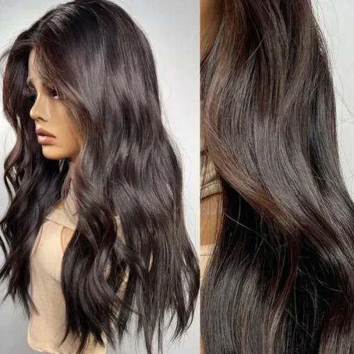 Remy Human Hair 13x4 Lace Front Wig Middle Part Brazilian Hair Wavy Multi-color Wig 130% 150% Density with Baby Hair Highlighted / Balayage Hair Glueless For Women Long Human Hair Lace Wig