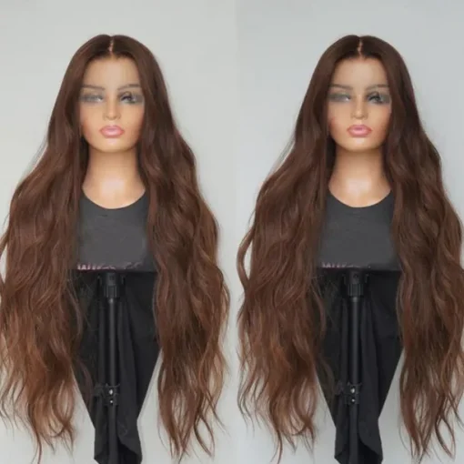 Remy Human Hair 13x4 Lace Front Wig Free Part Brazilian Hair Body Wave Wavy Brown Wig 130% 150% Density 100% Virgin Glueless Pre-Plucked For Women Long Human Hair Lace Wig