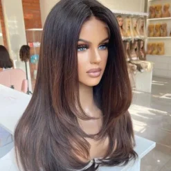 Remy Human Hair 13x4 Lace Front Wig Free Part Brazilian Hair Straight Multi-color Wig 130% 150% Density with Baby Hair Ombre Hair For Women Long Human Hair Lace Wig