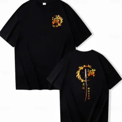 Rengoku Kyoujurou T-shirt Print Classic Street Style For Couple's Men's Women's Adults' Hot Stamping Casual Daily