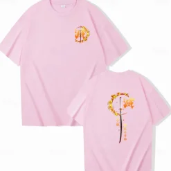 Rengoku Kyoujurou T-shirt Print Classic Street Style For Couple's Men's Women's Adults' Hot Stamping Casual Daily