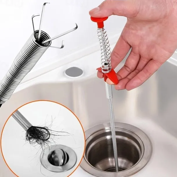 Retractable Claw Stick, Drain Snake, Drain Hair Clog Remover For Drains, Sink, Toilet Clean Dryer Vents, 60cm/23.62in