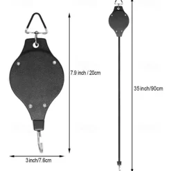 Retractable Hanging Plant Potted Telescopic Hook Garden Orchid Pots Pulley Pull Down Hanger Bird Cage Free Wheeling Lifting Hook