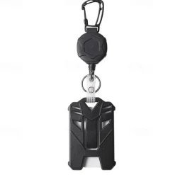 Retractable Heavy Duty Badge Reels With ID Badge Holder Tactical Id Card Holder Vertical Id Holder With Carabiner Keychain Badge Reel