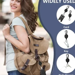 Retractable Heavy Duty Badge Reels With ID Badge Holder Tactical Id Card Holder Vertical Id Holder With Carabiner Keychain Badge Reel