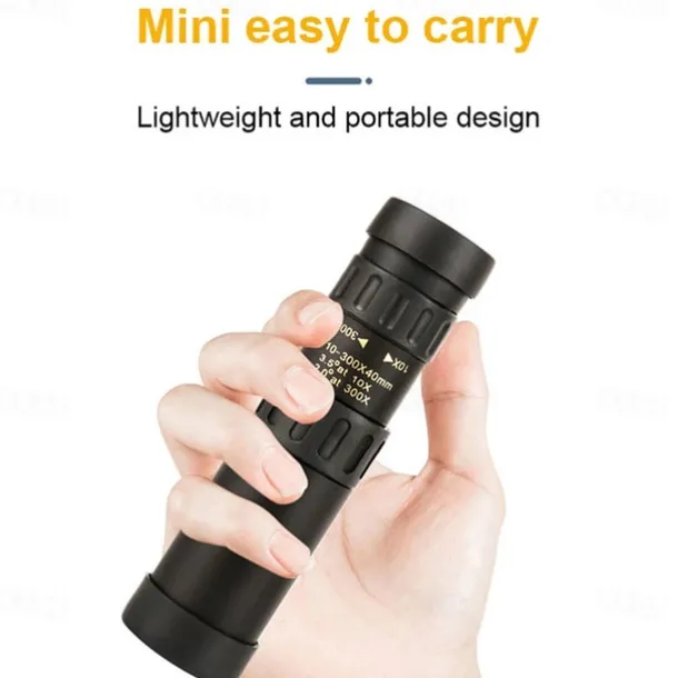 Retractable Monocular 10-300X40mm Long Range Mini with Zoom Magnification for Travel Hunting Camping and Outdoors
