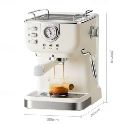 Retro Coffee Machine Ltalian Semi-automatic Home Office High Pressure Concentrated Steam Milk Foam Coffee Pot