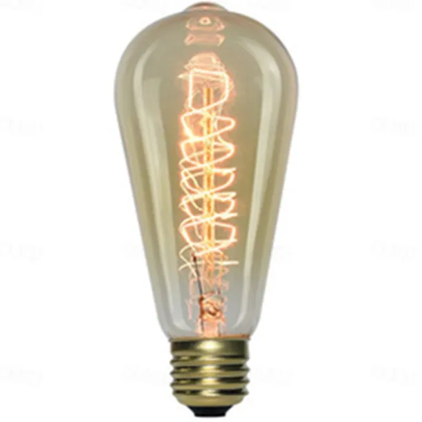 Retro Edison Bulb E27 220V 40W Light Bulb ST64 Filament Vintage Ampoule Incandescent Spiral Lamp