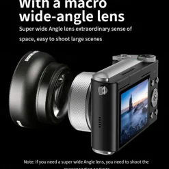 Retro Fashion 64 Megapixel Digital Camera 4K HD CMOS lens HD Wide-Angle Shooting Camera Optional Angle Lens