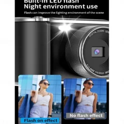 Retro Fashion 64 Megapixel Digital Camera 4K HD CMOS lens HD Wide-Angle Shooting Camera Optional Angle Lens