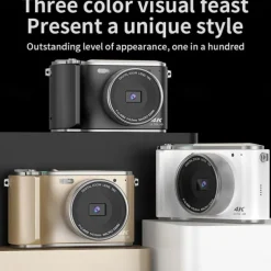 Retro Fashion 64 Megapixel Digital Camera 4K HD CMOS lens HD Wide-Angle Shooting Camera Optional Angle Lens