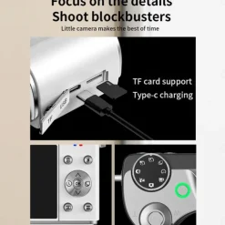 Retro Fashion 64 Megapixel Digital Camera 4K HD CMOS lens HD Wide-Angle Shooting Camera Optional Angle Lens